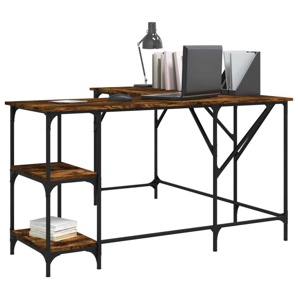 Schreibtisch Räuchereiche 139x139x75 cm Holzwerkstoff - Premium Schreibtische - Just €115.06! Shop now at homesales4u