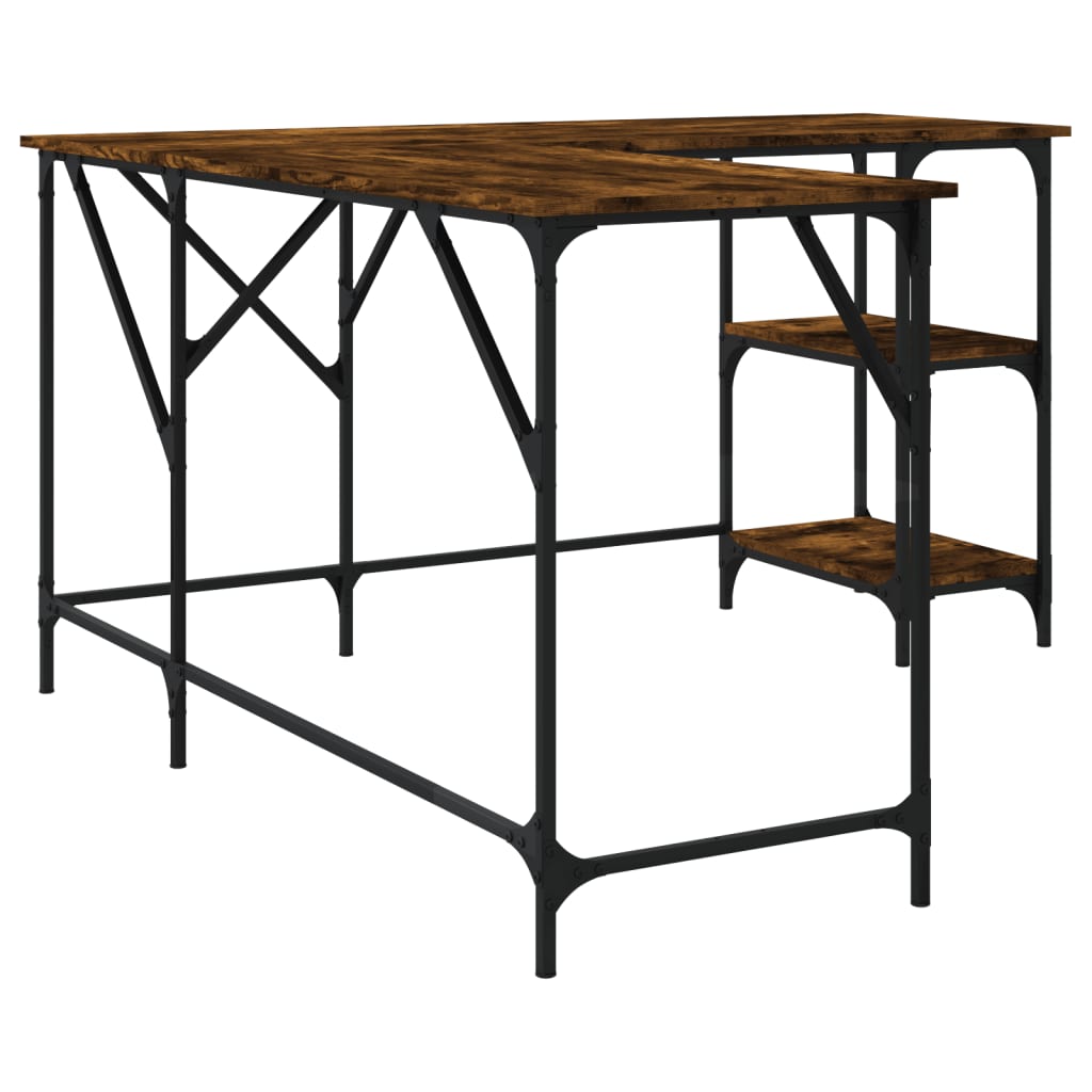 Schreibtisch Räuchereiche 139x139x75 cm Holzwerkstoff - Premium Schreibtische - Just €115.06! Shop now at homesales4u