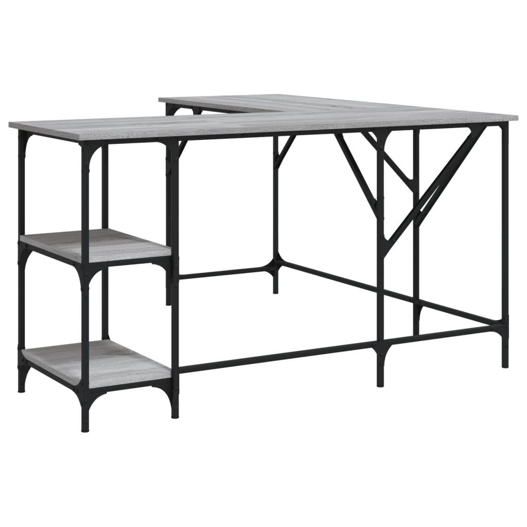 Schreibtisch Grau Sonoma 139x139x75 cm Holzwerkstoff - Premium Schreibtische - Just €112.94! Shop now at homesales4u