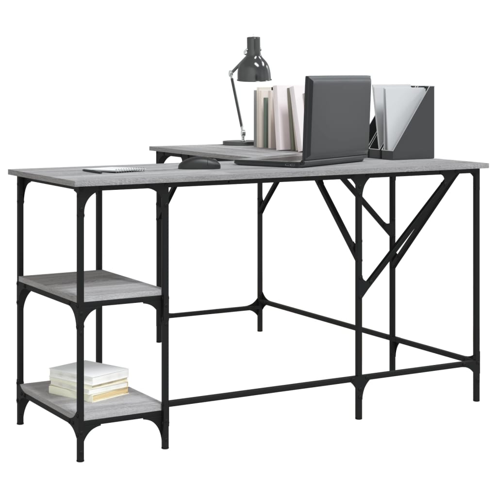 Schreibtisch Grau Sonoma 139x139x75 cm Holzwerkstoff - Premium Schreibtische - Just €112.94! Shop now at homesales4u