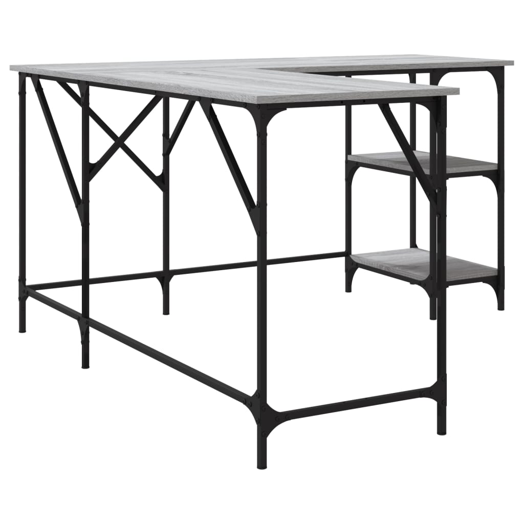 Schreibtisch Grau Sonoma 139x139x75 cm Holzwerkstoff - Premium Schreibtische - Just €112.94! Shop now at homesales4u