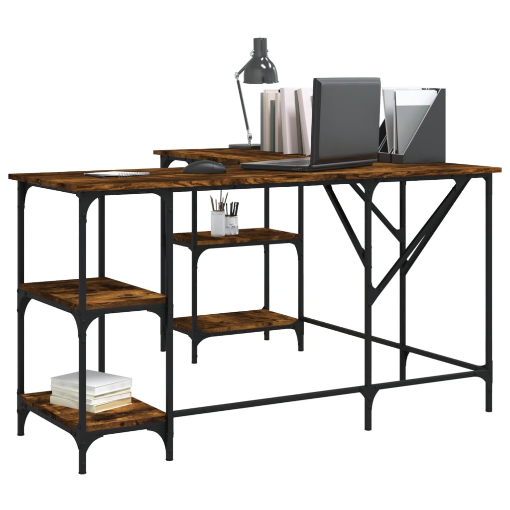 Schreibtisch Räuchereiche 139x139x75 cm Holzwerkstoff - Premium Schreibtische - Just €122.09! Shop now at homesales4u