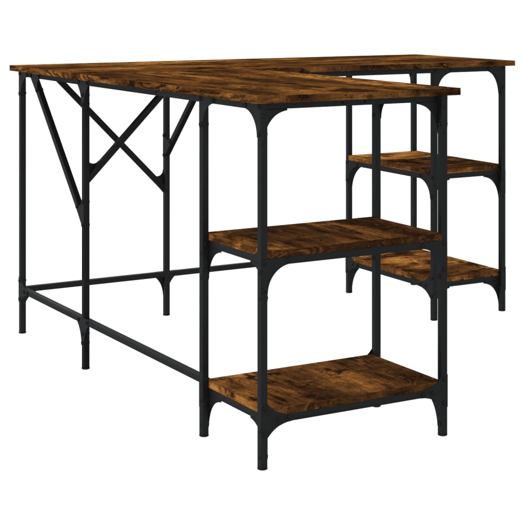 Schreibtisch Räuchereiche 139x139x75 cm Holzwerkstoff - Premium Schreibtische - Just €122.09! Shop now at homesales4u
