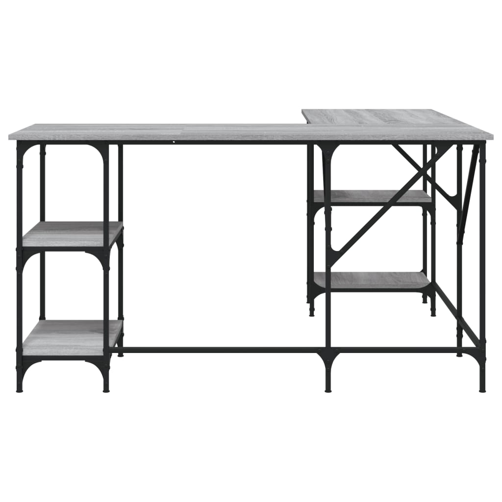Schreibtisch Grau Sonoma 139x139x75 cm Holzwerkstoff - Premium Schreibtische - Just €126.76! Shop now at homesales4u