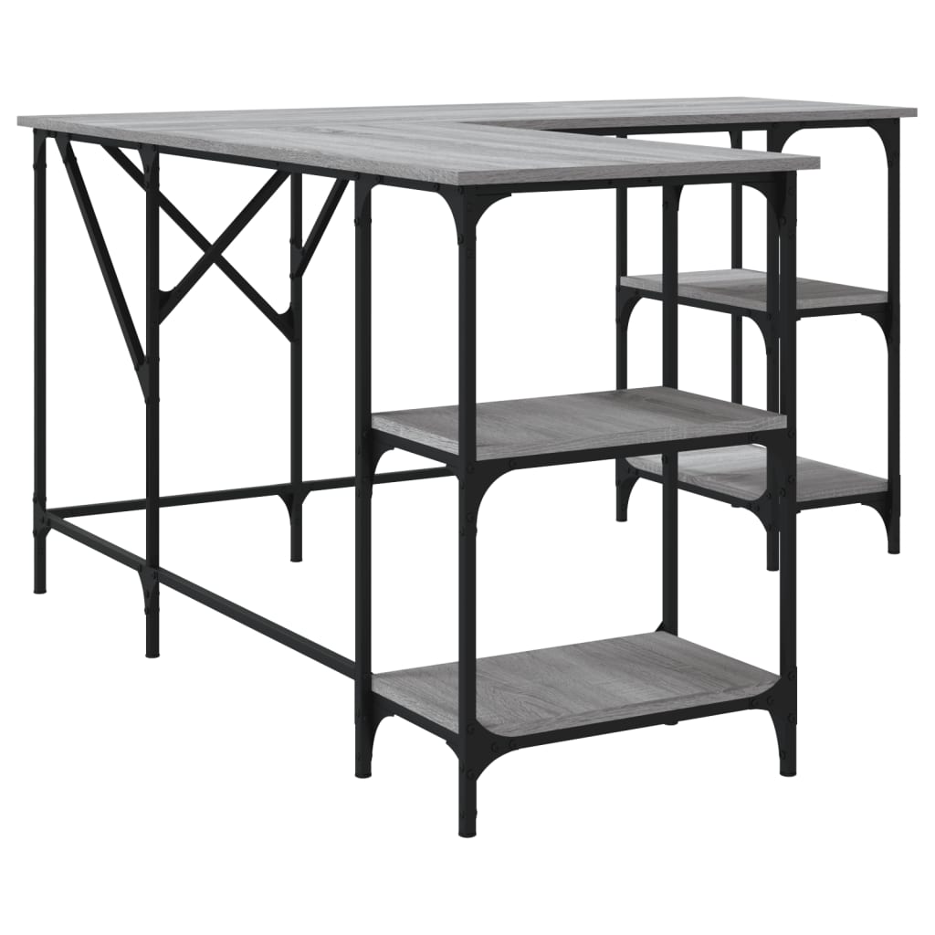 Schreibtisch Grau Sonoma 139x139x75 cm Holzwerkstoff - Premium Schreibtische - Just €126.76! Shop now at homesales4u