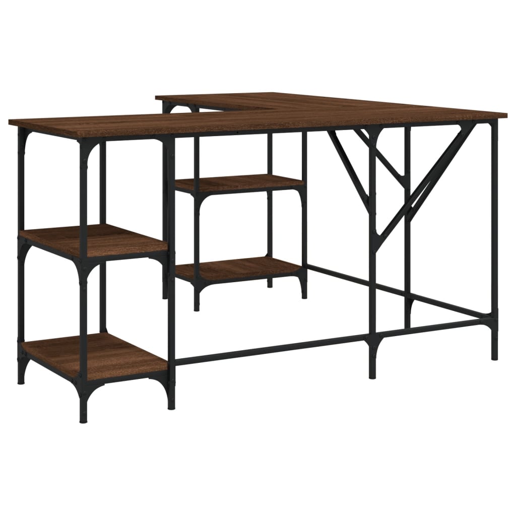 Schreibtisch Braun Eichen-Optik 139x139x75 cm Holzwerkstoff - Premium Schreibtische - Just €129.02! Shop now at homesales4u