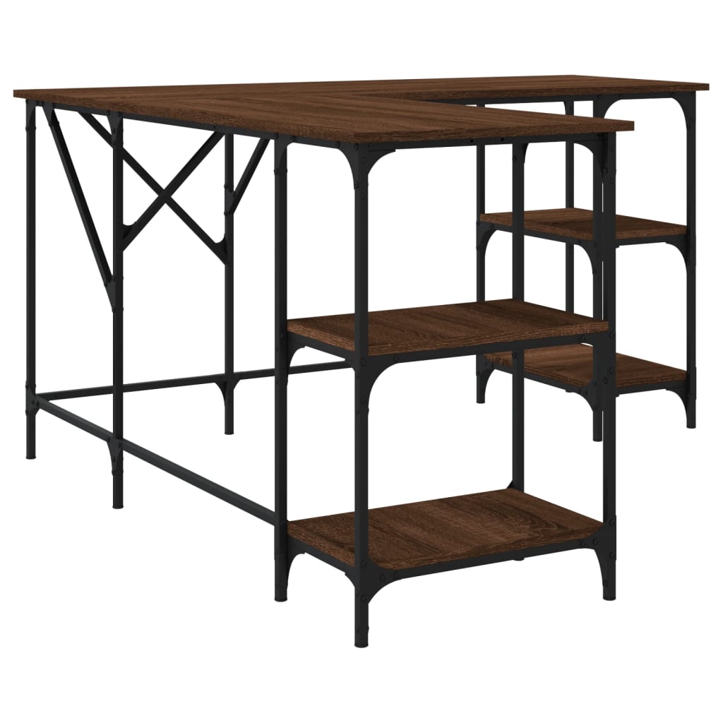 Schreibtisch Braun Eichen-Optik 139x139x75 cm Holzwerkstoff - Premium Schreibtische - Just €129.02! Shop now at homesales4u