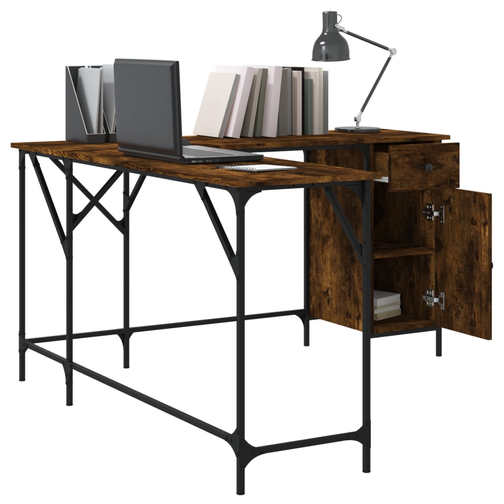 Schreibtisch Räuchereiche 141x141x75 cm Holzwerkstoff - Premium Schreibtische - Just €119.32! Shop now at homesales4u