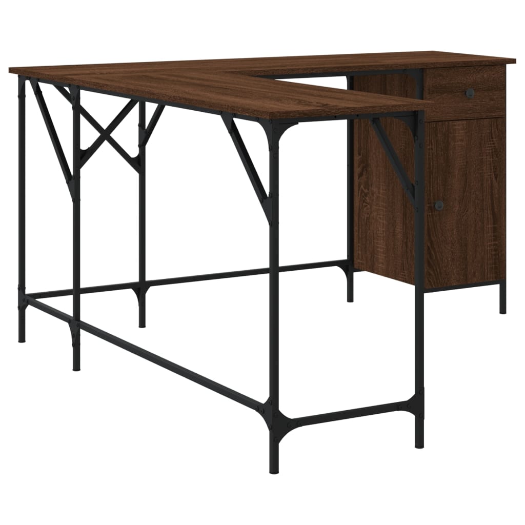Schreibtisch Braun Eichen-Optik 141x141x75 cm Holzwerkstoff - Premium Schreibtische - Just €123.68! Shop now at homesales4u