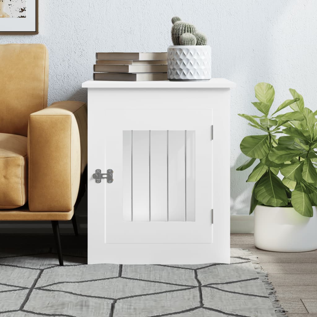 Hundekäfig im Möbelstil Weiß 55x75x65 cm Holzwerkstoff - Premium Hundehütten - Just €109.97! Shop now at homesales4u
