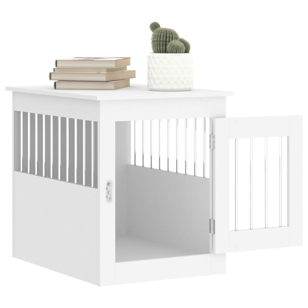 Hundekäfig im Möbelstil Weiß 55x75x65 cm Holzwerkstoff - Premium Hundehütten - Just €109.97! Shop now at homesales4u