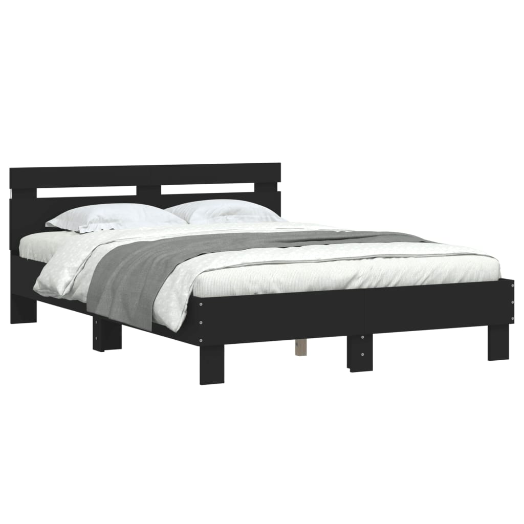 Bett mit LED-Beleuchtung ohne Matratze Schwarz 120x200 cm - Premium Betten & Bettgestelle - Just €216.85! Shop now at homesales4u
