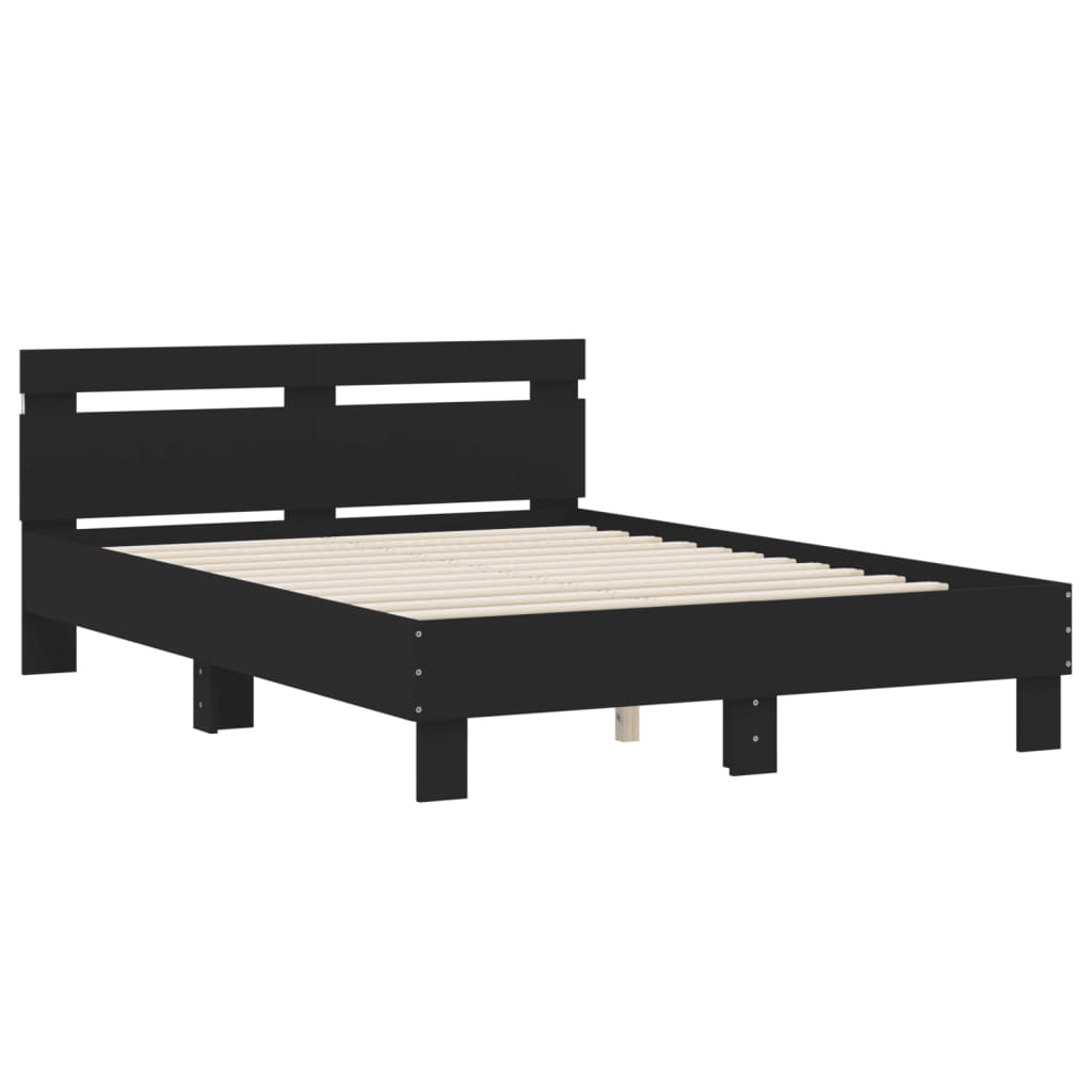 Bett mit LED-Beleuchtung ohne Matratze Schwarz 120x200 cm - Premium Betten & Bettgestelle - Just €216.85! Shop now at homesales4u