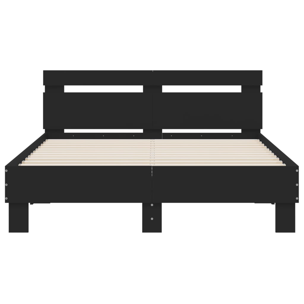 Bett mit LED-Beleuchtung ohne Matratze Schwarz 120x200 cm - Premium Betten & Bettgestelle - Just €216.85! Shop now at homesales4u