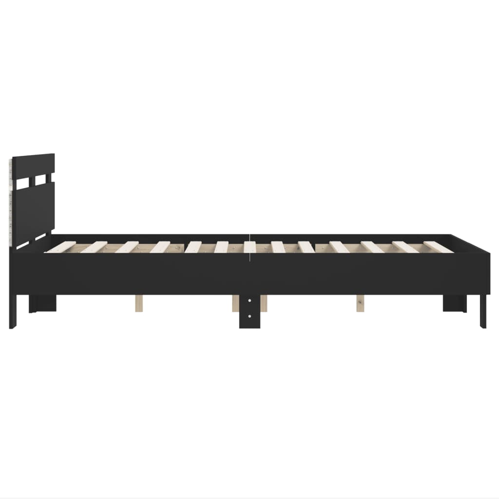 Bett mit LED-Beleuchtung ohne Matratze Schwarz 120x200 cm - Premium Betten & Bettgestelle - Just €216.85! Shop now at homesales4u