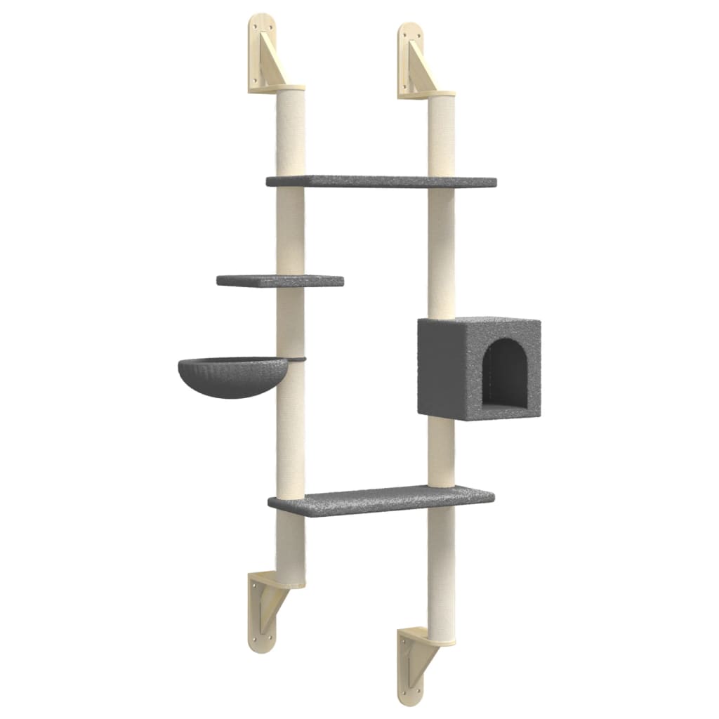 Kratzbaum mit Kratzsäule Wandmontage Dunkelgrau 180 cm - Premium Kratzbäume - Just €89.06! Shop now at homesales4u