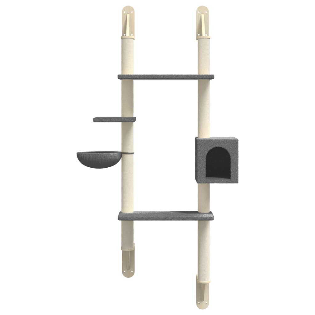 Kratzbaum mit Kratzsäule Wandmontage Dunkelgrau 180 cm - Premium Kratzbäume - Just €89.06! Shop now at homesales4u