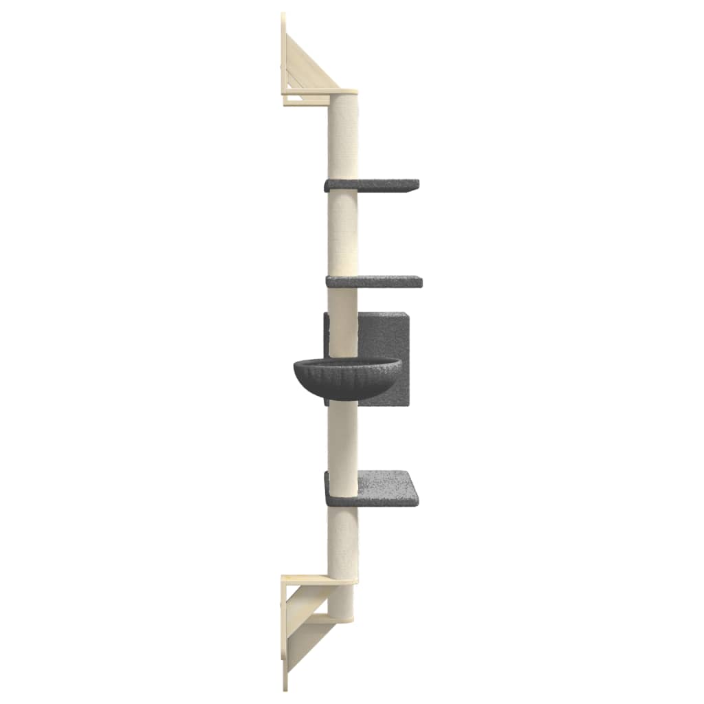 Kratzbaum mit Kratzsäule Wandmontage Dunkelgrau 180 cm - Premium Kratzbäume - Just €89.06! Shop now at homesales4u