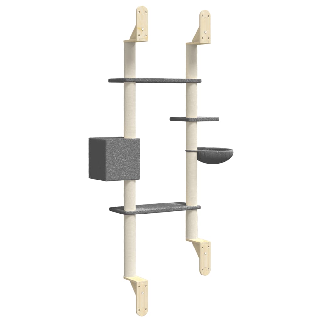 Kratzbaum mit Kratzsäule Wandmontage Dunkelgrau 180 cm - Premium Kratzbäume - Just €89.06! Shop now at homesales4u