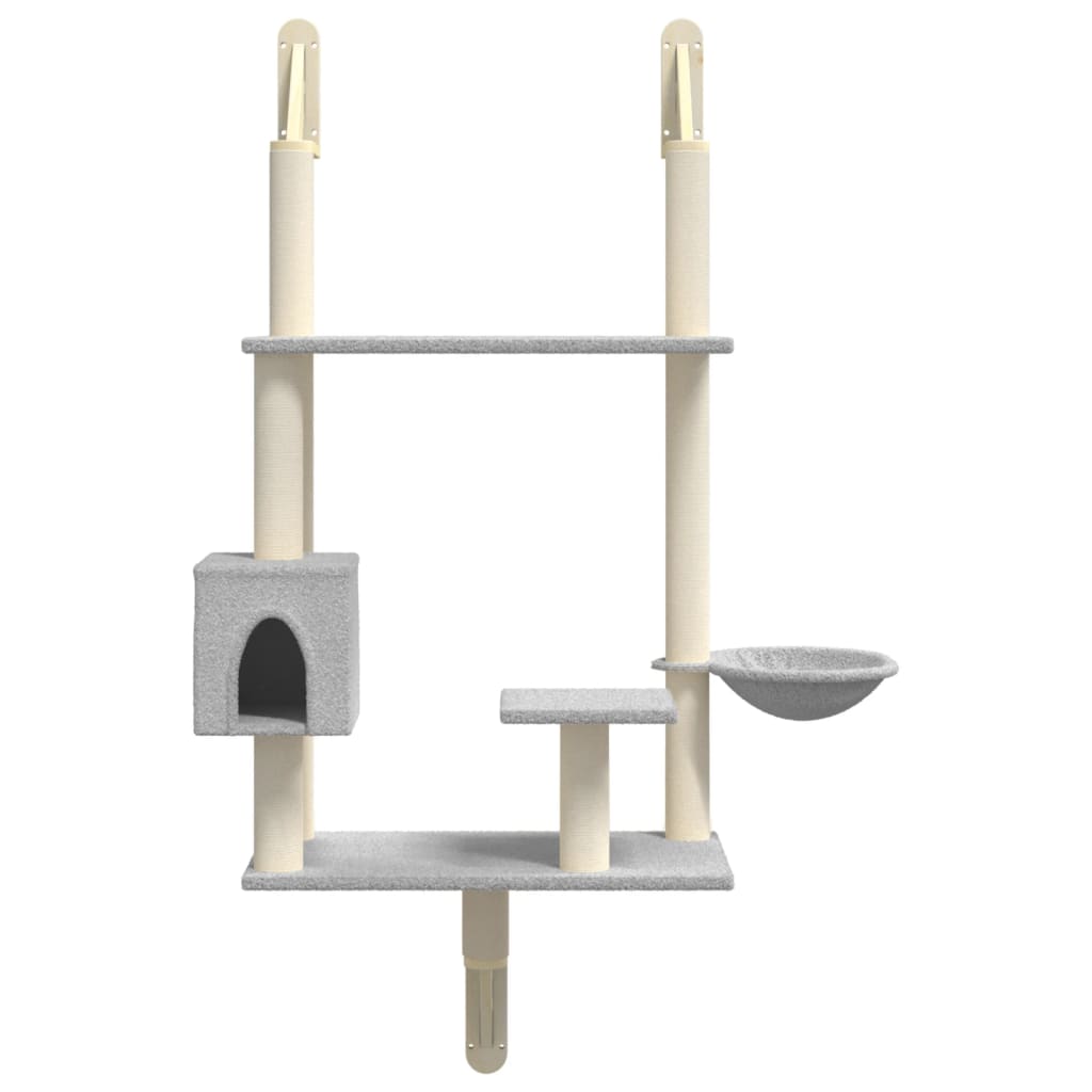 Kratzbaum mit Kratzsäule Wandmontage Hellgrau 153 cm - Premium Kratzbäume - Just €78.05! Shop now at homesales4u