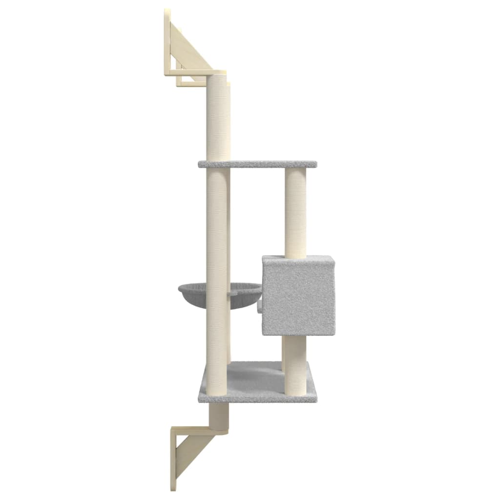 Kratzbaum mit Kratzsäule Wandmontage Hellgrau 153 cm - Premium Kratzbäume - Just €78.05! Shop now at homesales4u