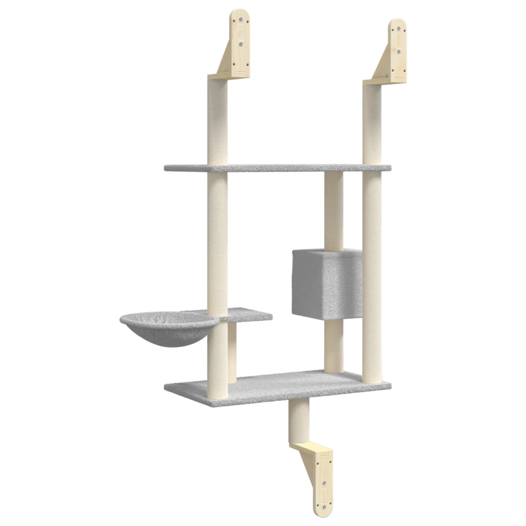 Kratzbaum mit Kratzsäule Wandmontage Hellgrau 153 cm - Premium Kratzbäume - Just €78.05! Shop now at homesales4u
