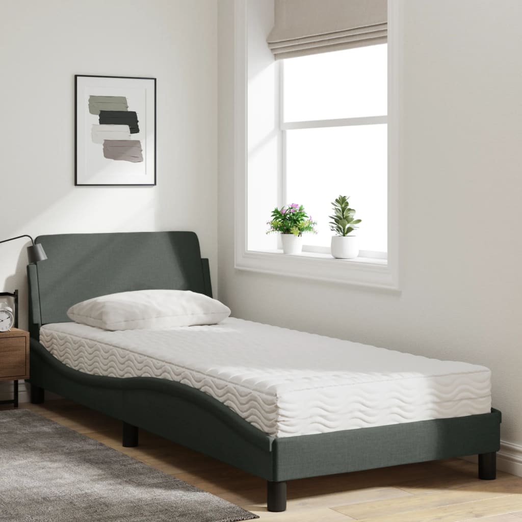 Bett mit Matratze Dunkelgrau 80x200 cm Stoff - Premium Betten & Bettgestelle - Just €312.09! Shop now at homesales4u