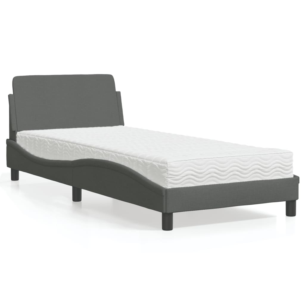 Bett mit Matratze Dunkelgrau 80x200 cm Stoff - Premium Betten & Bettgestelle - Just €312.09! Shop now at homesales4u