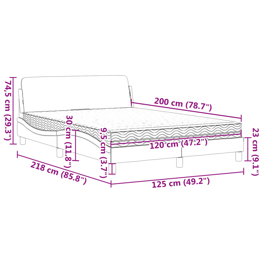 Bett mit Matratze Blau 120x200 cm Samt - Premium Betten & Bettgestelle - Just €444.28! Shop now at homesales4u