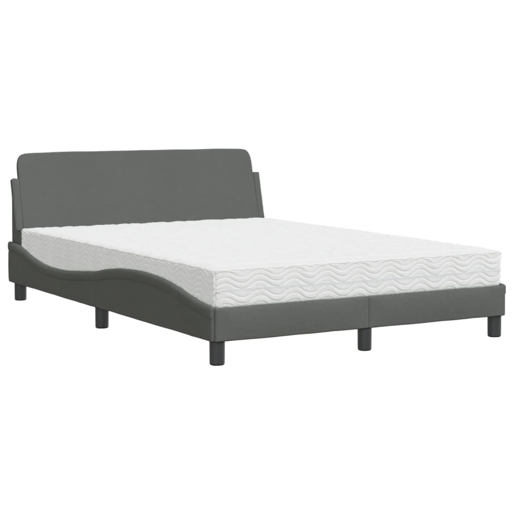 Bett mit Matratze Dunkelgrau 140x190 cm Stoff - Premium Betten & Bettgestelle - Just €466.58! Shop now at homesales4u