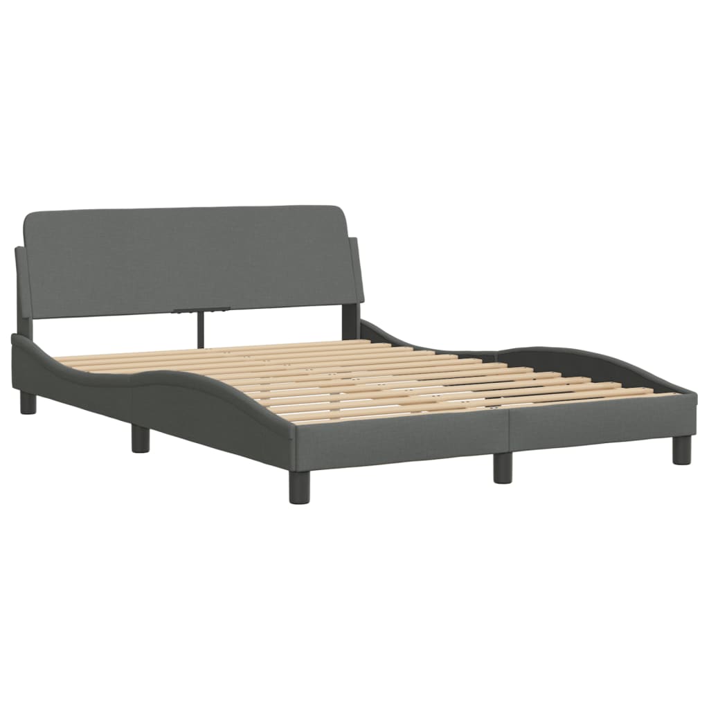Bett mit Matratze Dunkelgrau 140x190 cm Stoff - Premium Betten & Bettgestelle - Just €466.58! Shop now at homesales4u
