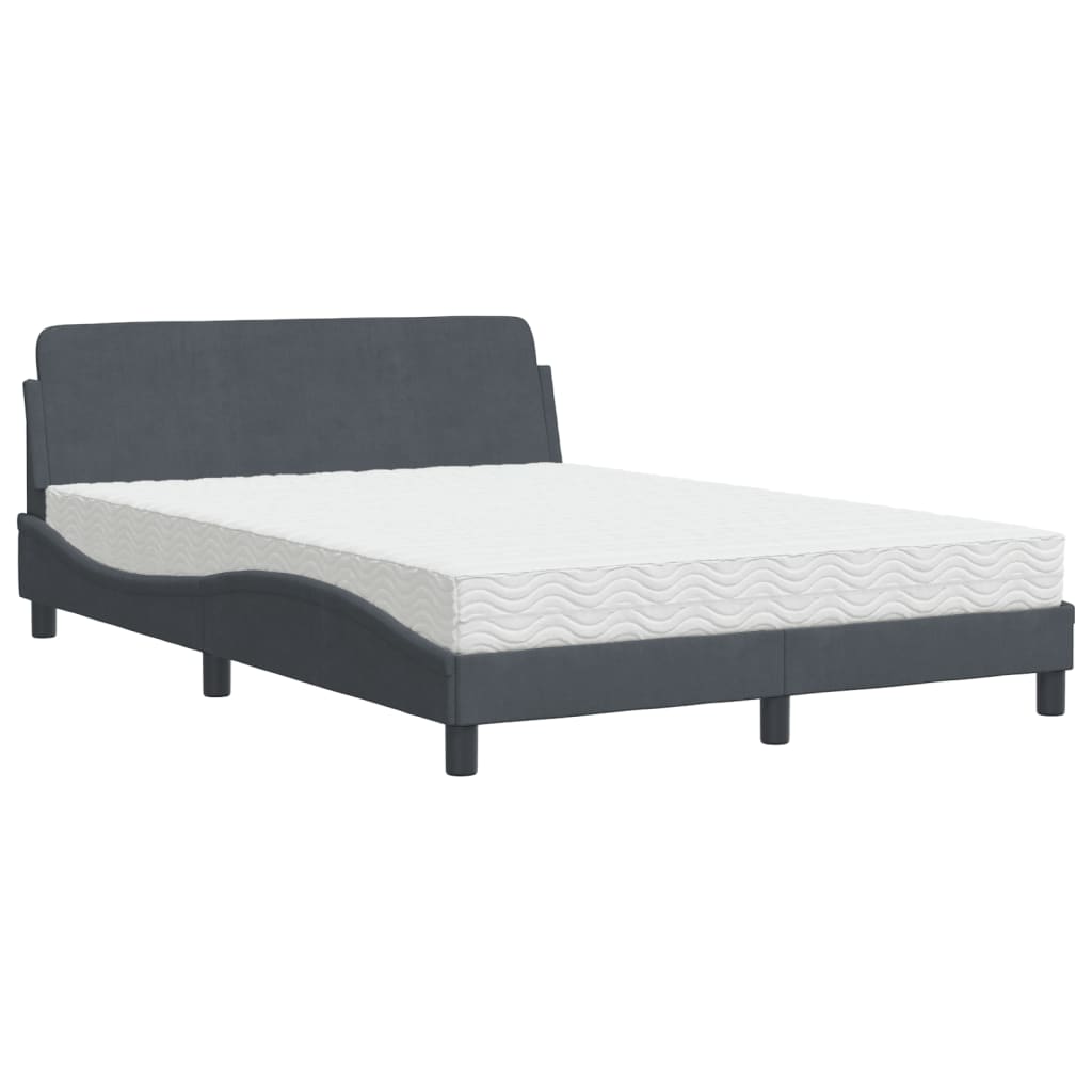 Bett mit Matratze Dunkelgrau 140x190 cm Samt - Premium Betten & Bettgestelle - Just €423.11! Shop now at homesales4u