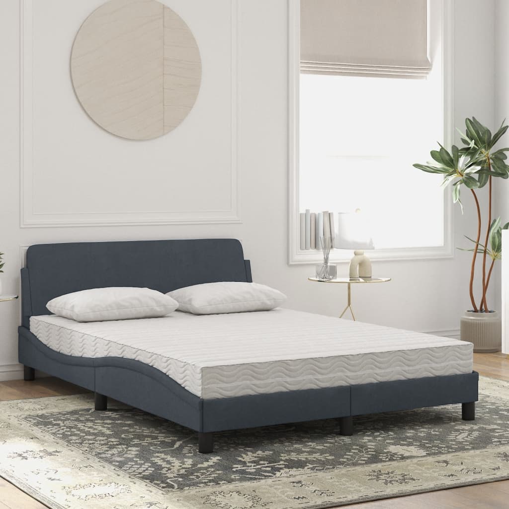 Bett mit Matratze Dunkelgrau 140x190 cm Samt - Premium Betten & Bettgestelle - Just €423.11! Shop now at homesales4u