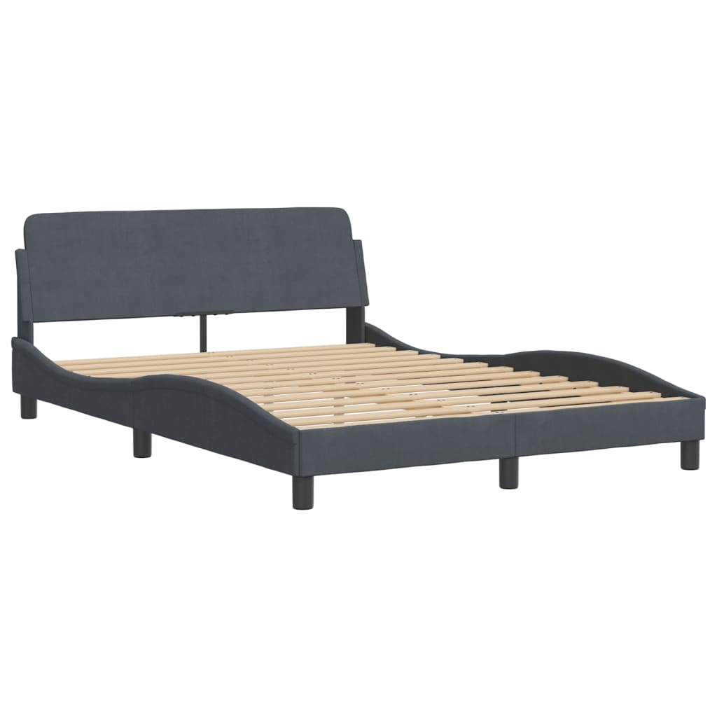 Bett mit Matratze Dunkelgrau 140x190 cm Samt - Premium Betten & Bettgestelle - Just €423.11! Shop now at homesales4u