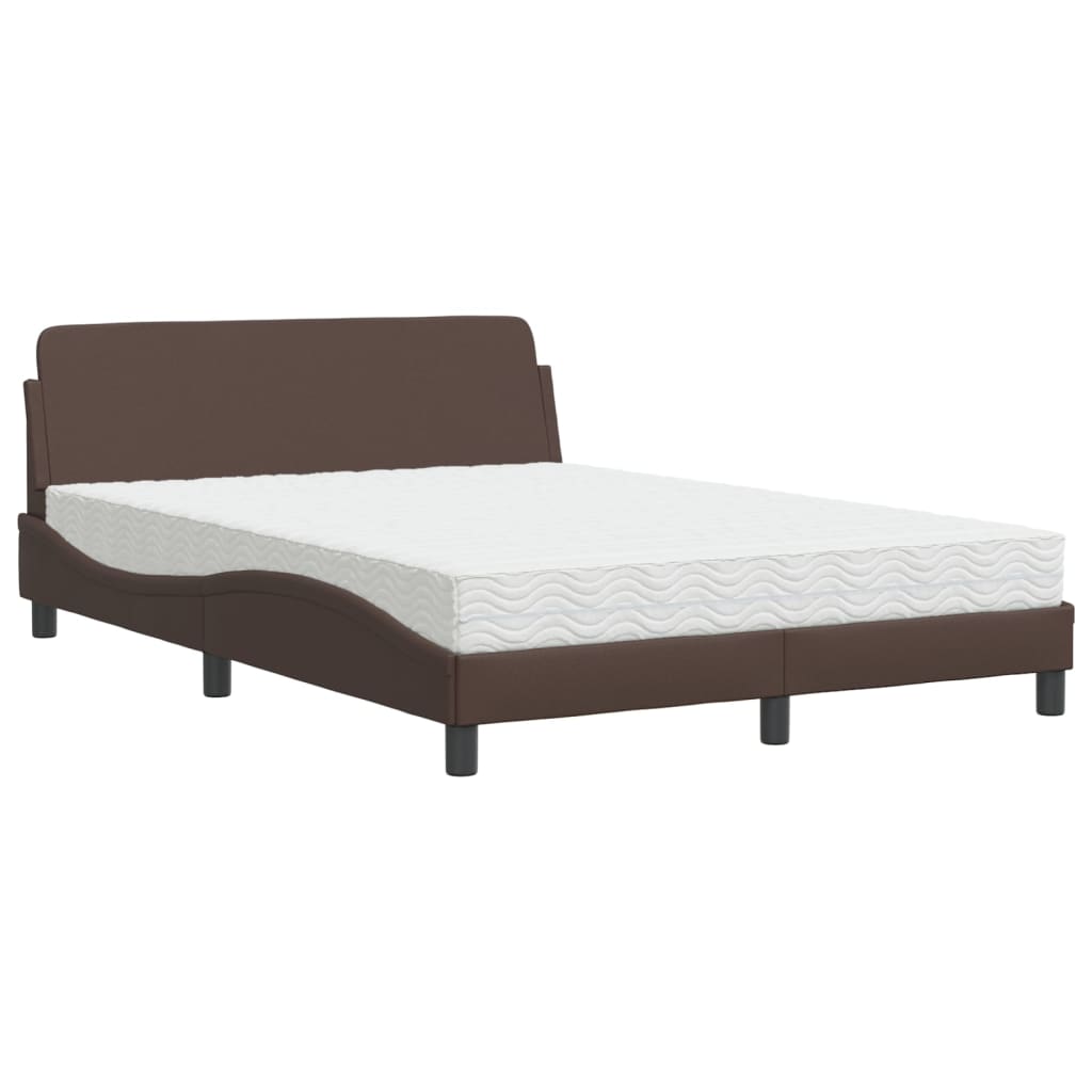 Bett mit Matratze Braun 140x190 cm Kunstleder - Premium Betten & Bettgestelle - Just €465.04! Shop now at homesales4u