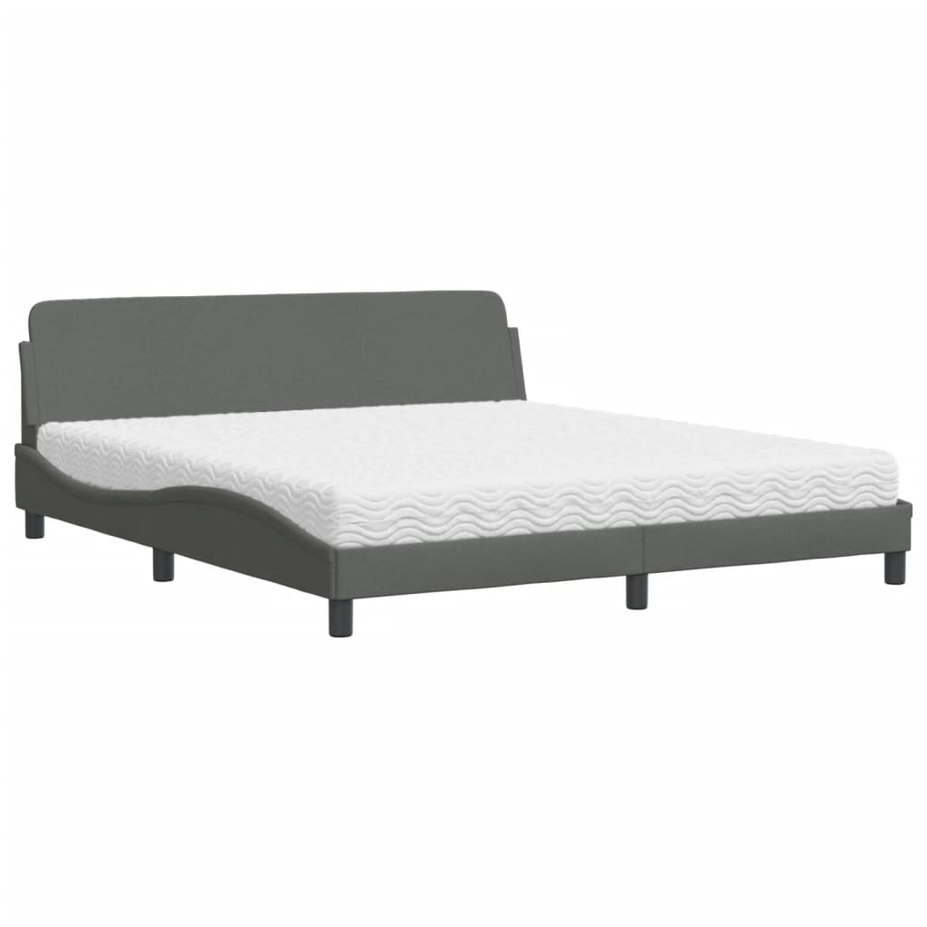 Bett mit Matratze Dunkelgrau 180x200 cm Stoff - Premium Betten & Bettgestelle - Just €500.56! Shop now at homesales4u