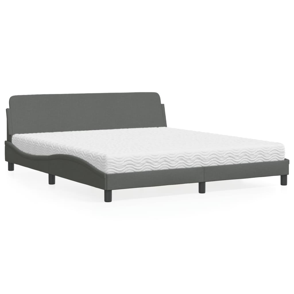 Bett mit Matratze Dunkelgrau 180x200 cm Stoff - Premium Betten & Bettgestelle - Just €500.56! Shop now at homesales4u