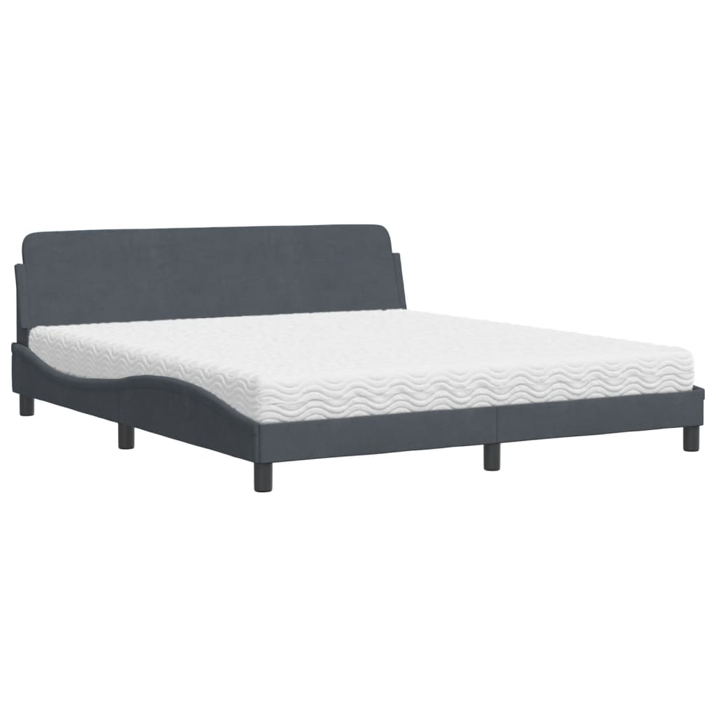 Bett mit Matratze Dunkelgrau 180x200 cm Samt - Premium Betten & Bettgestelle - Just €487.57! Shop now at homesales4u