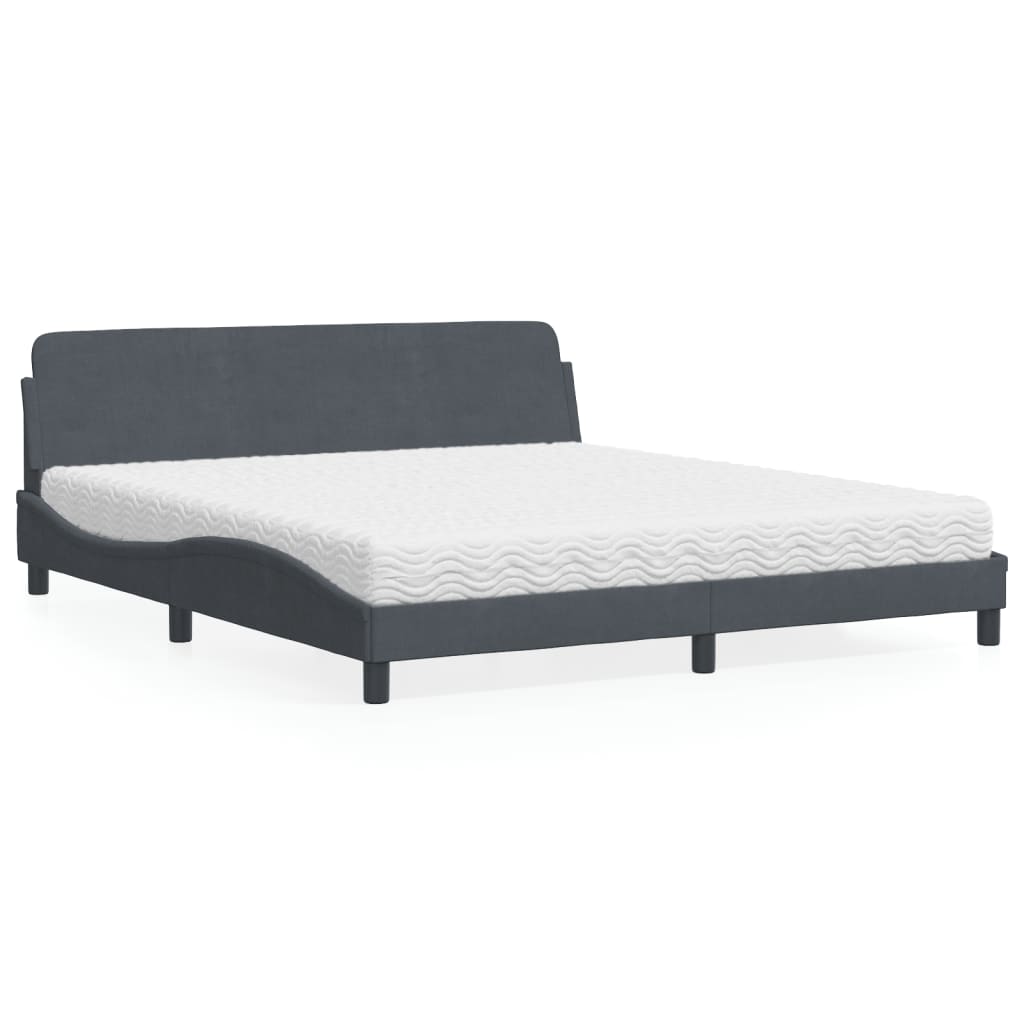 Bett mit Matratze Dunkelgrau 180x200 cm Samt - Premium Betten & Bettgestelle - Just €487.57! Shop now at homesales4u