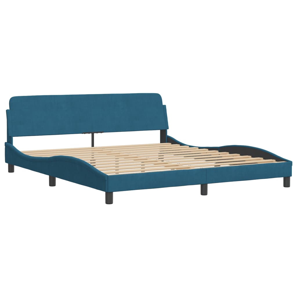 Bett mit Matratze Blau 180x200 cm Samt - Premium Betten & Bettgestelle - Just €453.79! Shop now at homesales4u
