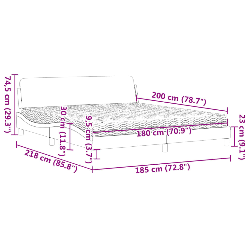 Bett mit Matratze Blau 180x200 cm Samt - Premium Betten & Bettgestelle - Just €453.79! Shop now at homesales4u