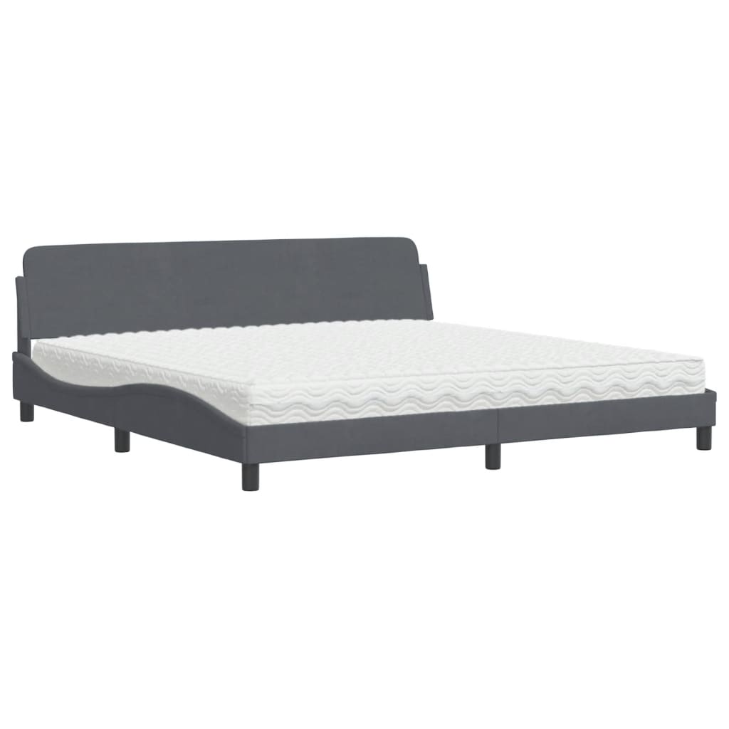 Bett mit Matratze Dunkelgrau 200x200 cm Samt - Premium Betten & Bettgestelle - Just €525.85! Shop now at homesales4u