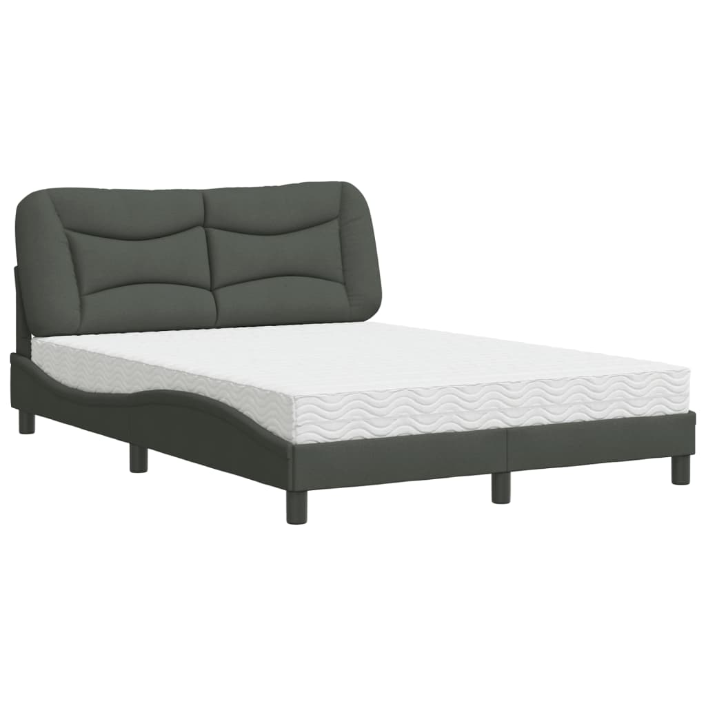 Bett mit Matratze Dunkelgrau 140x190 cm Stoff - Premium Betten & Bettgestelle - Just €527.10! Shop now at homesales4u