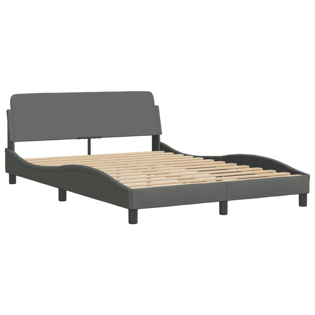 Bett mit Matratze Dunkelgrau 140x190 cm Stoff - Premium Betten & Bettgestelle - Just €527.10! Shop now at homesales4u