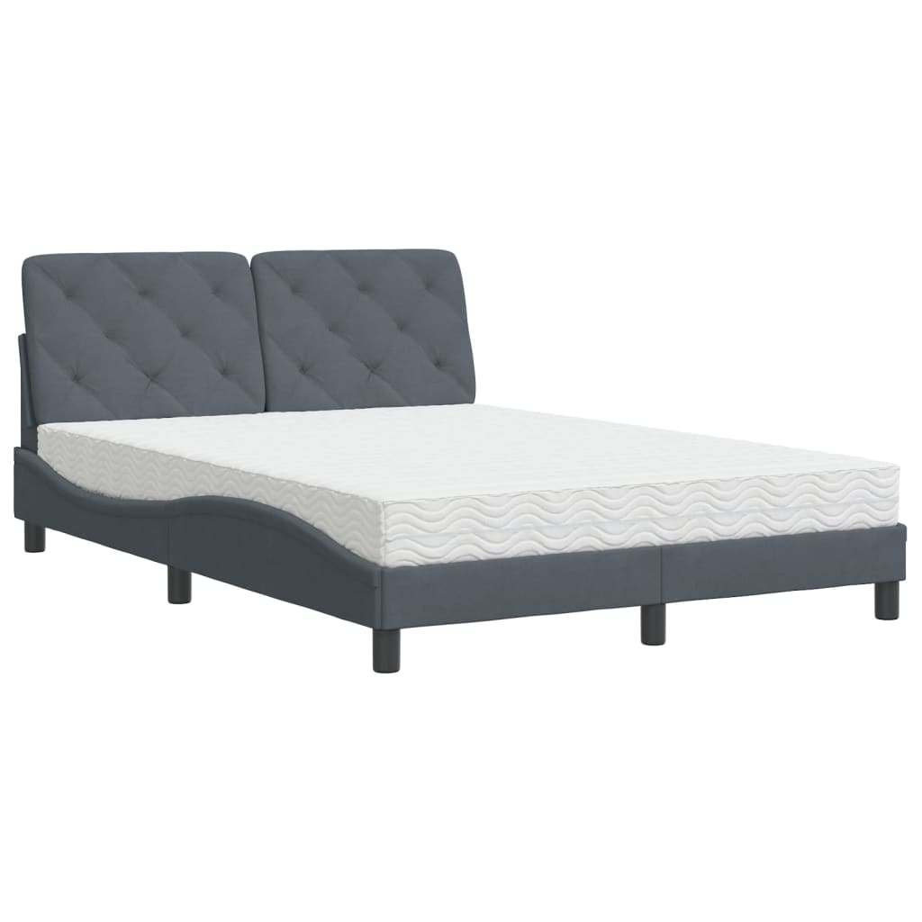 Bett mit Matratze Dunkelgrau 140x190 cm Samt - Premium Betten & Bettgestelle - Just €492.09! Shop now at homesales4u
