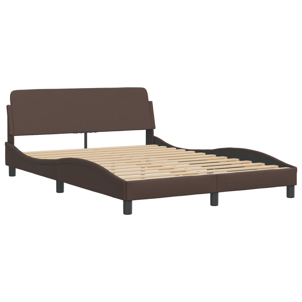 Bett mit Matratze Braun 140x190 cm Kunstleder - Premium Betten & Bettgestelle - Just €561.62! Shop now at homesales4u