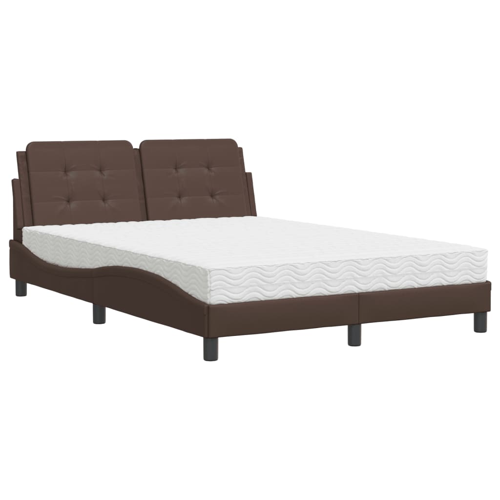 Bett mit Matratze Braun 140x190 cm Kunstleder - Premium Betten & Bettgestelle - Just €520.98! Shop now at homesales4u
