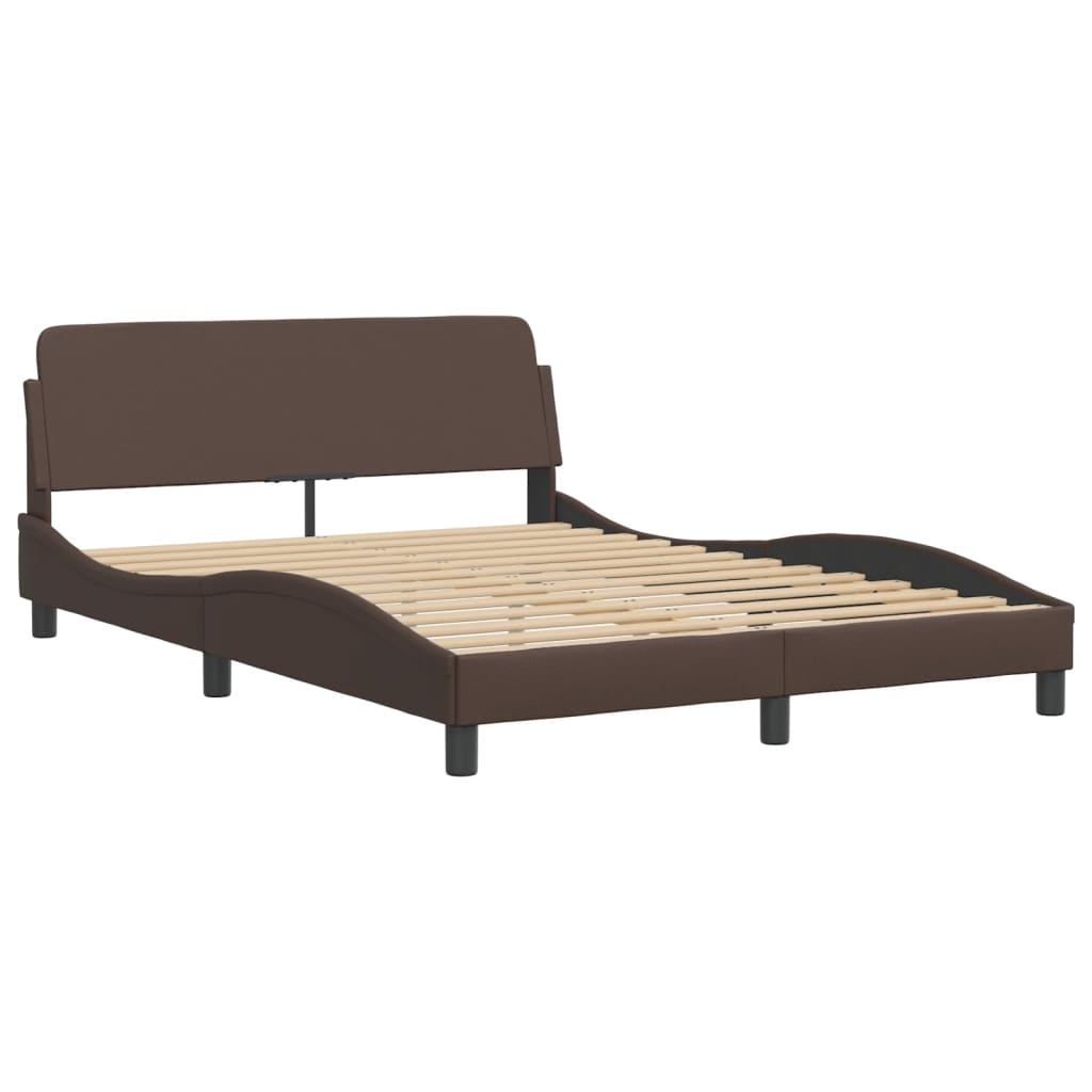 Bett mit Matratze Braun 140x190 cm Kunstleder - Premium Betten & Bettgestelle - Just €520.98! Shop now at homesales4u