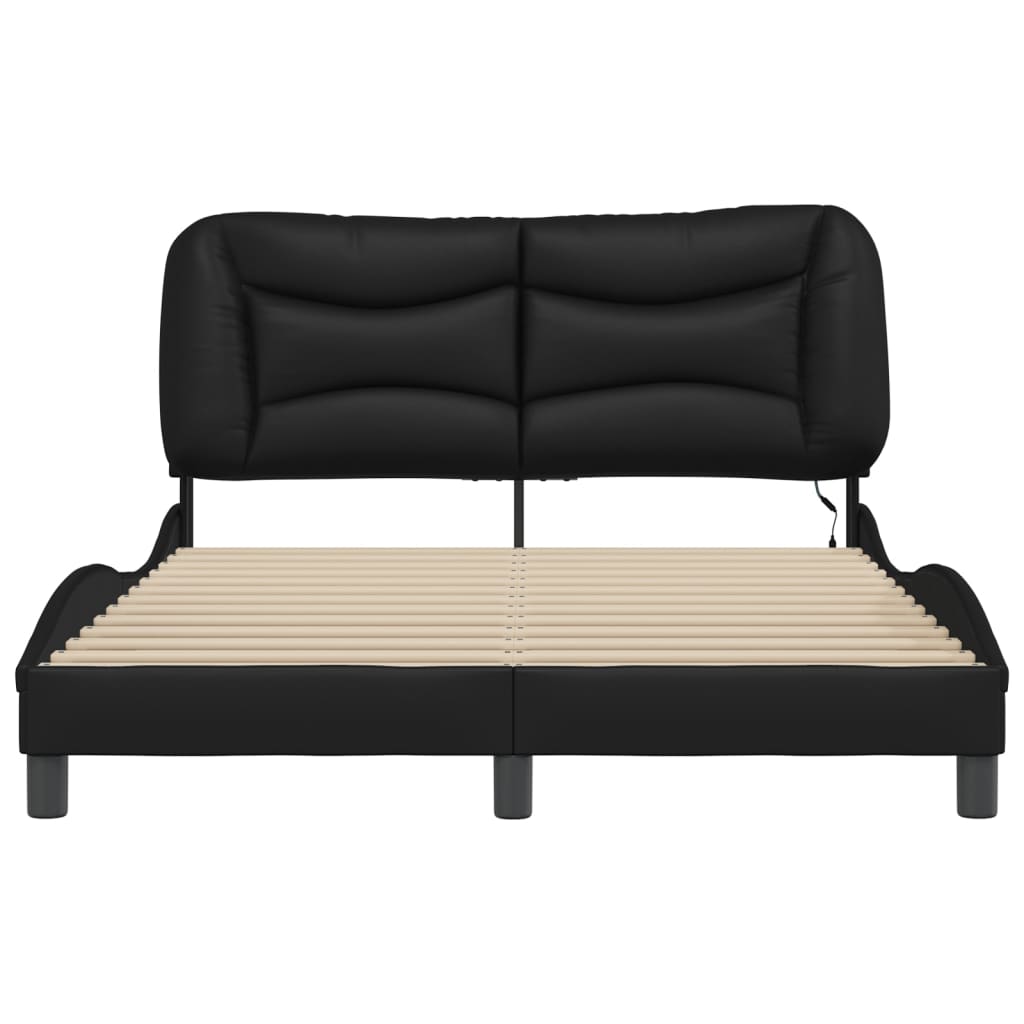 Bett mit LED-Beleuchtung ohne Matratze Schwarz 120x200 cm - Premium Betten & Bettgestelle - Just €273.73! Shop now at homesales4u