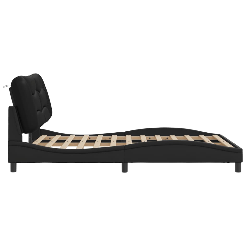 Bett mit LED-Beleuchtung ohne Matratze Schwarz 120x200 cm - Premium Betten & Bettgestelle - Just €273.73! Shop now at homesales4u